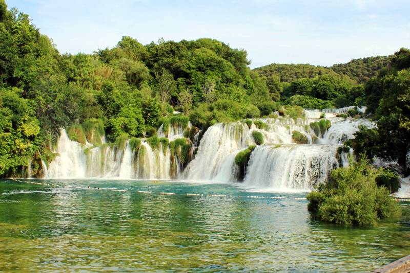 Chance to swim in secluded bays and at Krka waterfalls